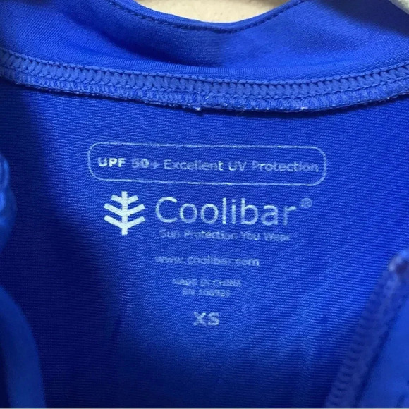 Coolibar Women's Freestyle Short Sleeve Rash Guard Baja Blue Size XS - Picture 5 of 13